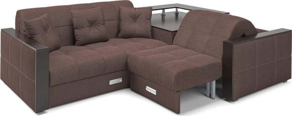 Изображение товара Диван угловой Mebel-Ars Прага НПБ (рогожка шоколад)