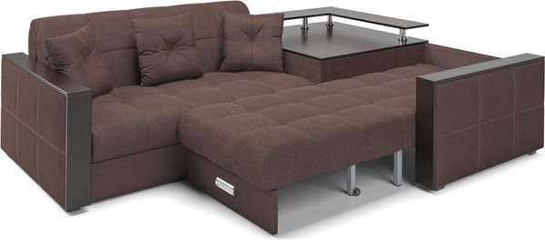 Изображение товара Диван угловой Mebel-Ars Прага НПБ (рогожка шоколад)