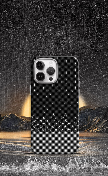 Изображение товара Чехол-накладка Luxo С MagSafe Карбоновый дождь LF74 для Apple iPhone 15 (черный)