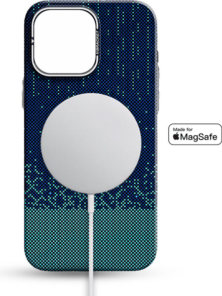 Изображение товара Чехол-накладка Luxo С MagSafe Карбоновый дождь LF77 для Apple iPhone 15 (синий)