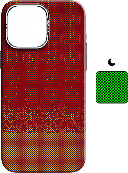 Изображение товара Чехол-накладка Luxo С MagSafe Карбоновый дождь LF78 для Apple iPhone 15 Pro (красный)