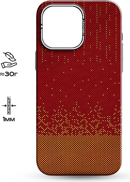 Изображение товара Чехол-накладка Luxo С MagSafe Карбоновый дождь LF78 для Apple iPhone 15 Pro (красный)