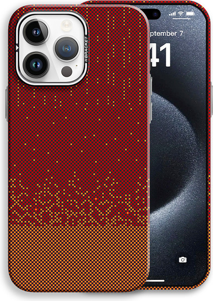 Изображение товара Чехол-накладка Luxo С MagSafe Карбоновый дождь LF78 для Apple iPhone 15 Pro (красный)