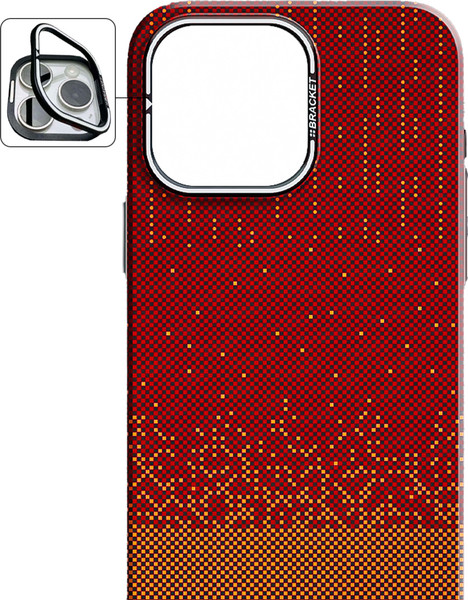 Изображение товара Чехол-накладка Luxo С MagSafe Карбоновый дождь LF78 для Apple iPhone 15 Pro (красный)