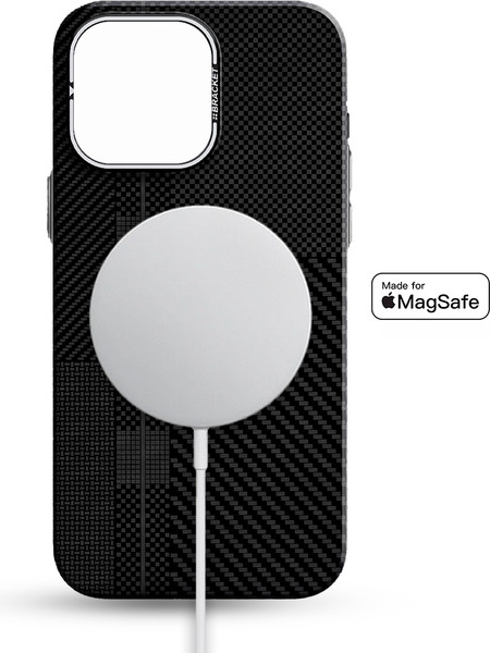 Изображение товара Чехол-накладка Luxo С MagSafe Квадраты карбона LF39 для Apple iPhone 15 Pro (черный)