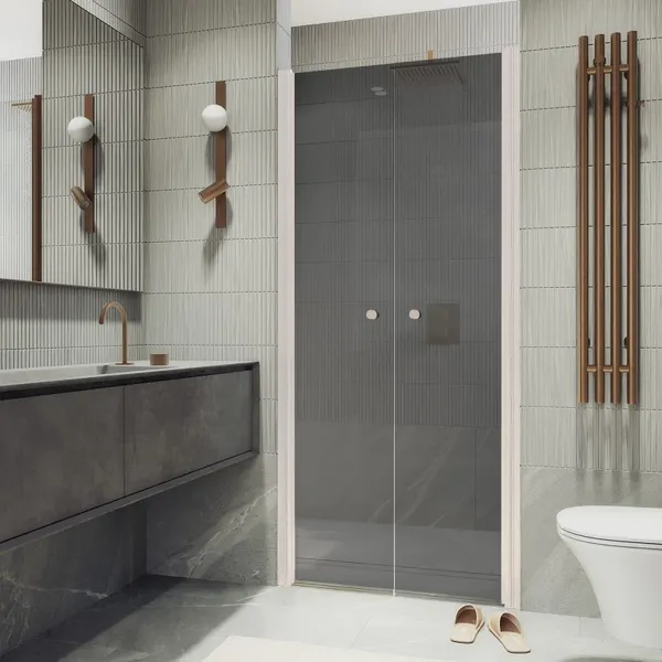 Изображение товара Душевая дверь MaybahGlass 198x120 / MGD-430-1 (графит/белый матовый)