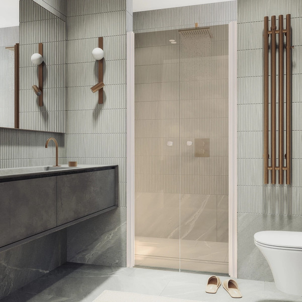 Изображение товара Душевая дверь MaybahGlass 198x80 / MGD-434-1 (бронза/белый матовый)