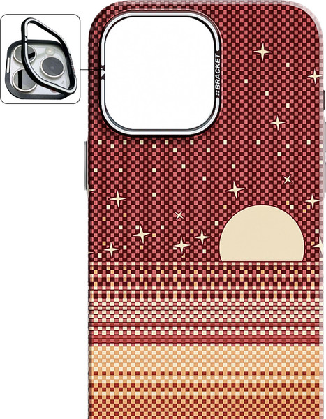 Изображение товара Чехол-накладка Luxo С MagSafe Закат солнца LF86 для Apple iPhone 15 Pro Max (коричневый/бежевый)