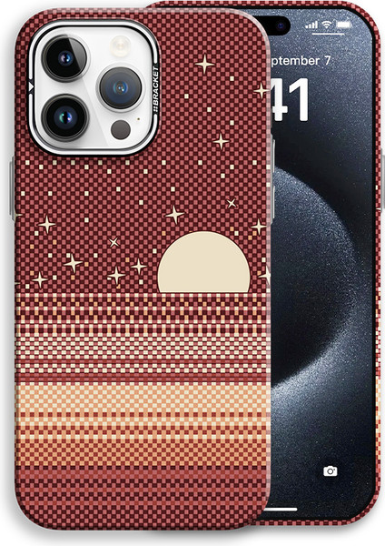 Изображение товара Чехол-накладка Luxo С MagSafe Закат солнца LF86 для Apple iPhone 15 Pro Max (коричневый/бежевый)