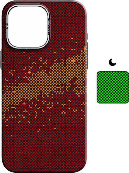 Изображение товара Чехол-накладка Luxo С MagSafe Карбоновая рябь J277 для Apple iPhone 15 Pro Max (бордовый)