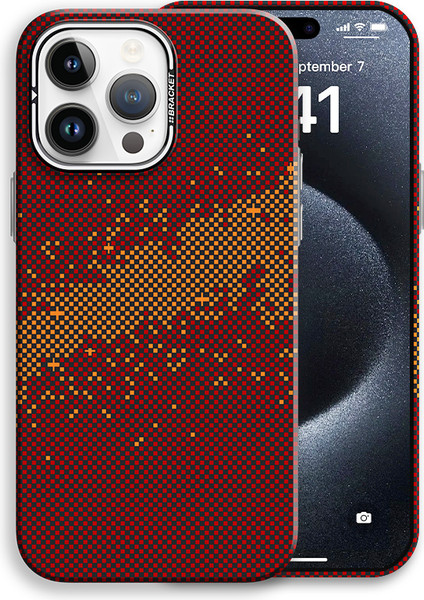 Изображение товара Чехол-накладка Luxo С MagSafe Карбоновая рябь J277 для Apple iPhone 15 Pro Max (бордовый)