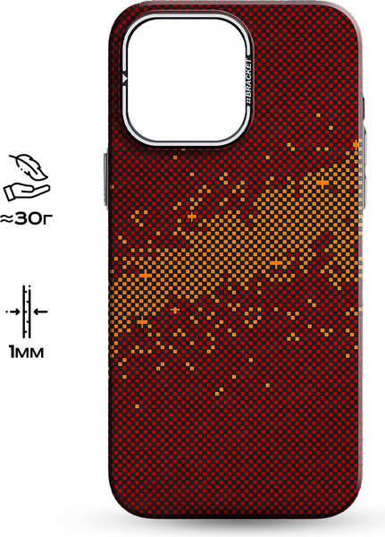 Изображение товара Чехол-накладка Luxo С MagSafe Карбоновая рябь J277 для Apple iPhone 15 Pro Max (бордовый)