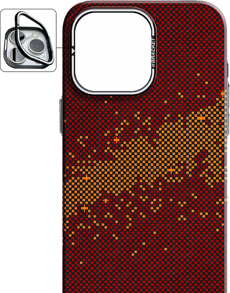 Изображение товара Чехол-накладка Luxo С MagSafe Карбоновая рябь J277 для Apple iPhone 15 Pro Max (бордовый)