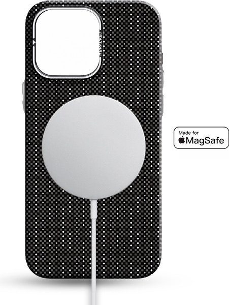 Изображение товара Чехол-накладка Luxo С MagSafe Карбоновая рябь J279 для Apple iPhone 15 Pro (серый)