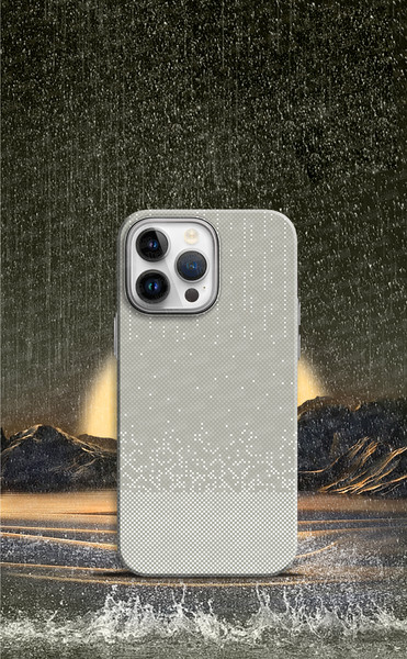 Изображение товара Чехол-накладка Luxo С MagSafe Карбоновый дождь LF75 для Apple iPhone 15 Pro Max (серый)
