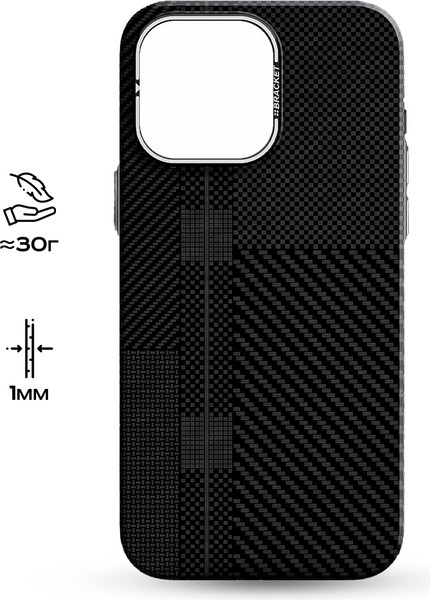 Изображение товара Чехол-накладка Luxo С MagSafe Квадраты карбона LF39 для Apple iPhone 15 Pro Max (черный)