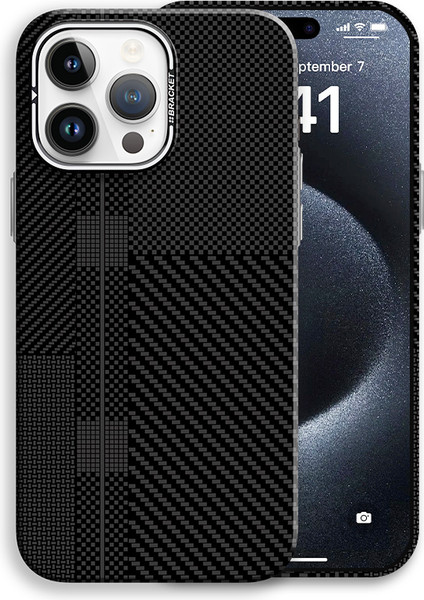 Изображение товара Чехол-накладка Luxo С MagSafe Квадраты карбона LF39 для Apple iPhone 15 Pro Max (черный)