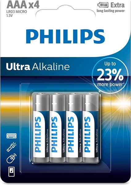 Изображение товара Комплект батареек Philips Ultra Alkaline AAA LR03 (4шт)