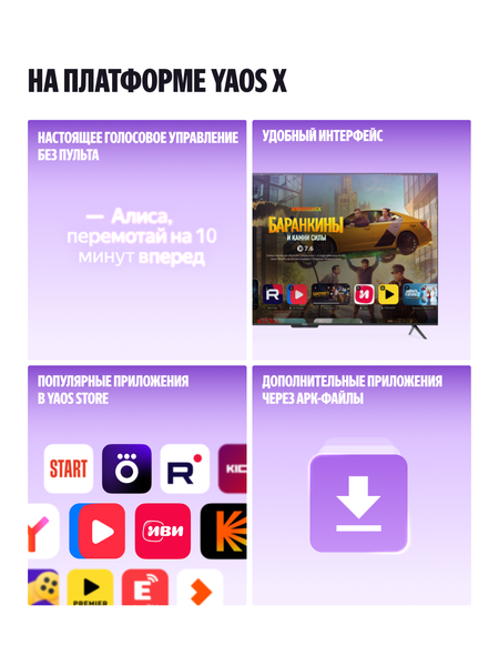 Изображение товара Телевизор Яндекс ТВ Станция Бейсик с Алисой 65’’ YNDX-00077