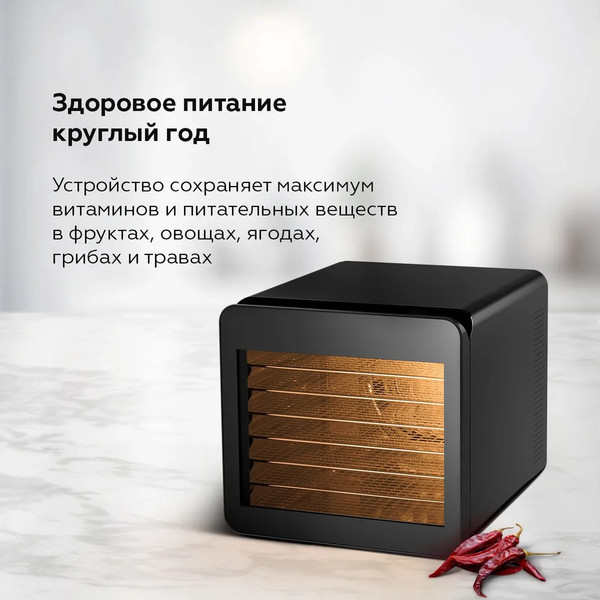 Изображение товара Сушильный шкаф для овощей и фруктов BQ FD1006 (черный)