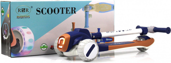 Изображение товара Самокат детский RiverToys HB-T8 (темно-синий)