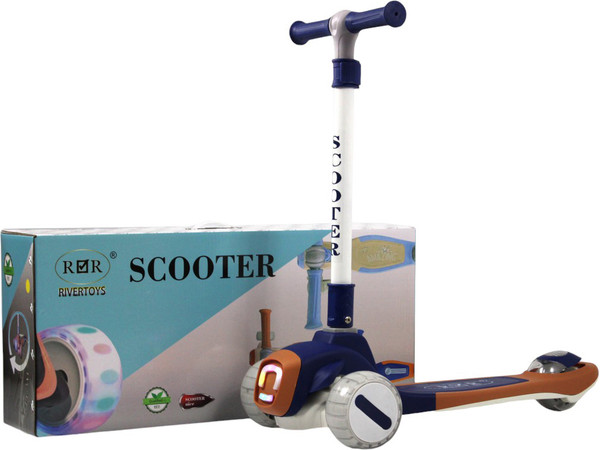 Изображение товара Самокат детский RiverToys HB-T8 (темно-синий)