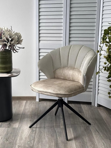 Изображение товара Стул M-City Astra (белый Sonic 23 ткань/7525-01 велюр/ черный каркас)