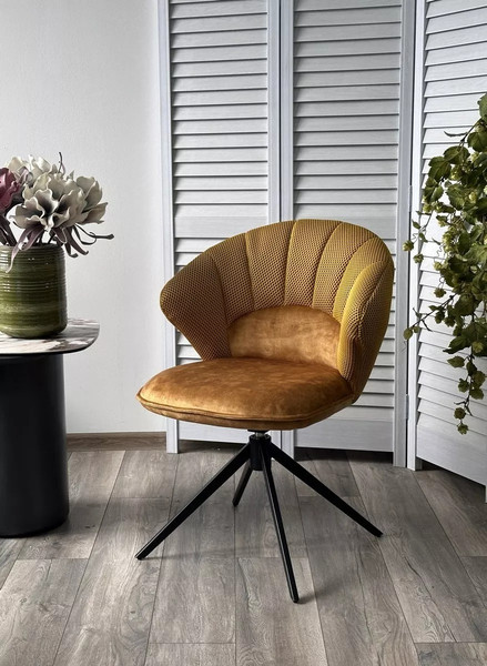 Изображение товара Стул M-City Astra (желтый Sonic 68 ткань/7525-132 велюр/черный каркас)