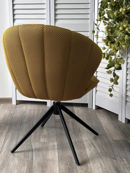 Изображение товара Стул M-City Astra (желтый Sonic 68 ткань/7525-132 велюр/черный каркас)