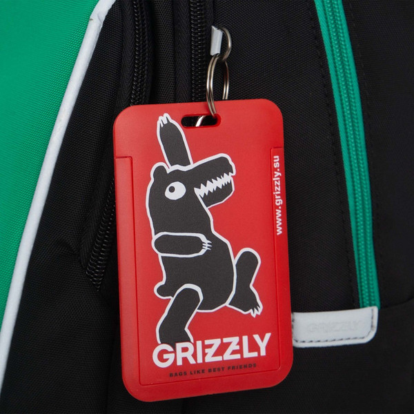 Изображение товара Школьный рюкзак Grizzly RB-552-6 (черный/зеленый)