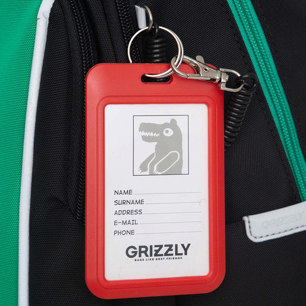 Изображение товара Школьный рюкзак Grizzly RB-552-6 (черный/зеленый)