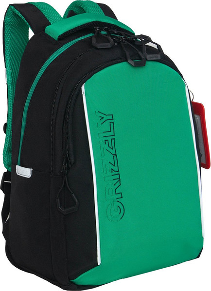 Изображение товара Школьный рюкзак Grizzly RB-552-6 (черный/зеленый)