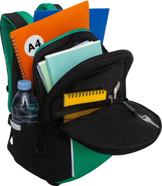 Изображение товара Школьный рюкзак Grizzly RB-552-6 (черный/зеленый)