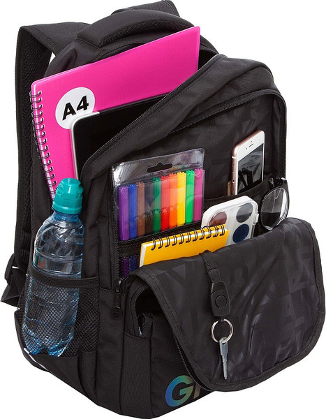 Изображение товара Школьный рюкзак Grizzly RB-554-2 (черный/разноцветный)