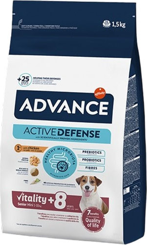 Изображение товара Сухой корм для собак Advance Mini Senior для малых пород старше 8 лет (1.5кг)