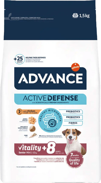 Изображение товара Сухой корм для собак Advance Mini Senior для малых пород старше 8 лет (1.5кг)
