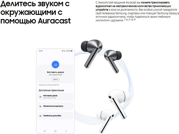 Изображение товара Беспроводные наушники Samsung Galaxy Buds 3 Pro / SM-R630 (белый)