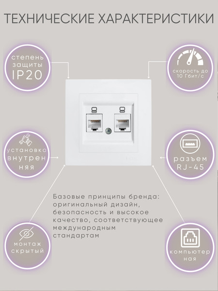 Изображение товара Розетка El-Bi Zena-Vega / 609-016200-248 (матовый белый)