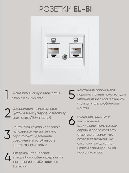 Изображение товара Розетка El-Bi Zena-Vega / 609-016200-248 (матовый белый)