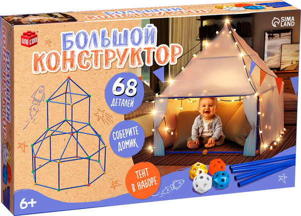 Изображение товара Детская игровая палатка Unicon Большой 136-3 / 10574296 (68эл)