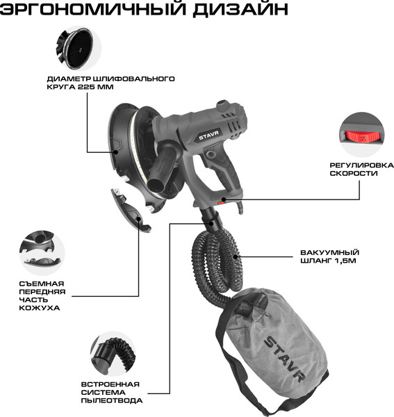 Изображение товара Шлифовальная машина для стен Ставр SWS 1200-225L