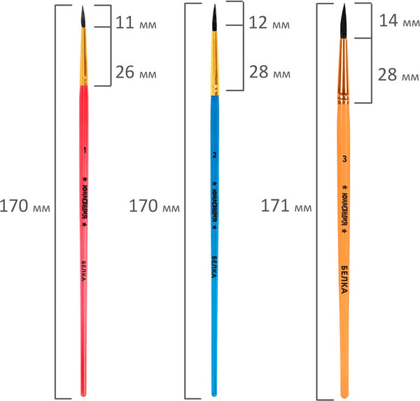 Изображение товара Набор кистей Юнландия 201082 (6шт)