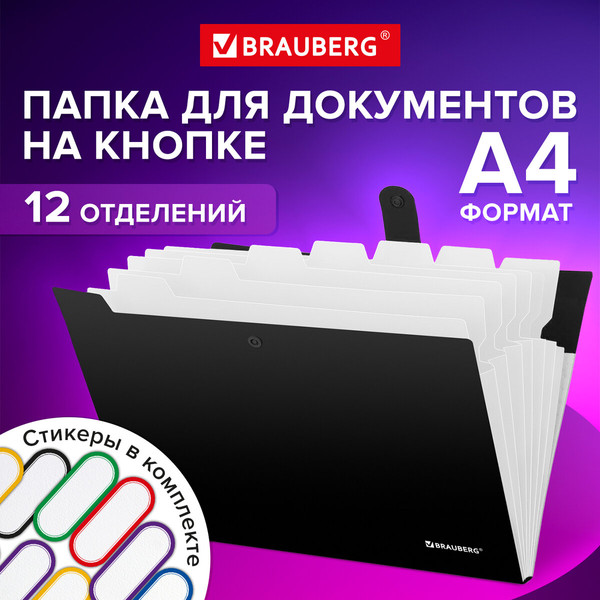 Изображение товара Папка для бумаг Brauberg Extra / 271930 (черный/белый)