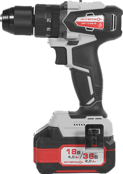 Изображение товара Аккумуляторная дрель-шуруповерт Интерскол DAU-13/36V 50 (850.2.2.70)