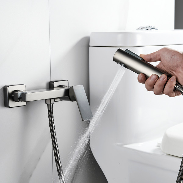 Изображение товара Гигиенический душ со смесителем Rose R1805T-1 (графит)