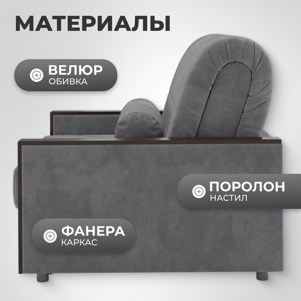 Изображение товара Кресло-кровать Mio Tesoro Мэрилин 062 К АТС80 (серый Ultra Grey)