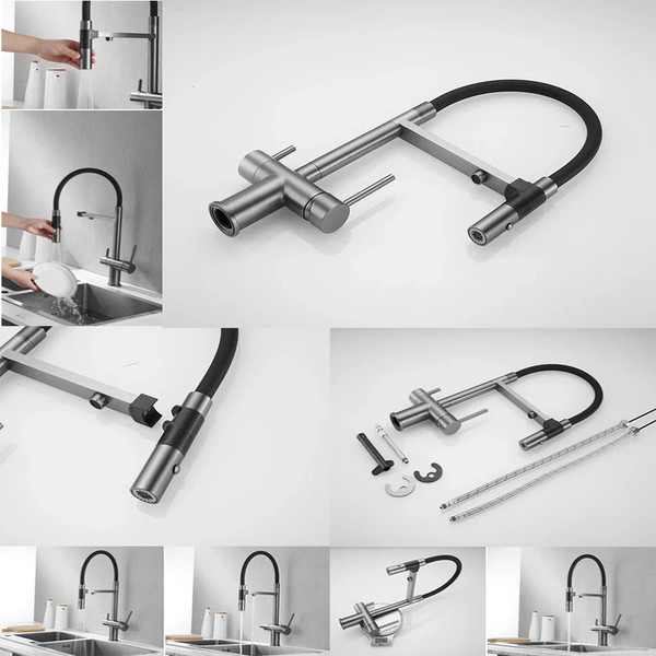 Изображение товара Смеситель Rose R958T (оружейная сталь)