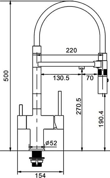 Изображение товара Смеситель Rose R958T (оружейная сталь)