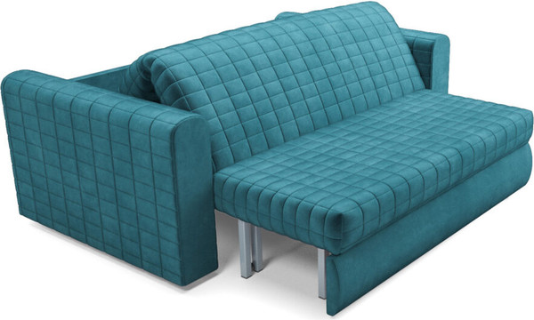 Изображение товара Диван Mebel-Ars Аккордеон Барон №5 ППУ 120x200 (бархат синий/зеленый Star Velvet 43 Black Green)