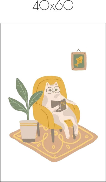 Изображение товара Постер Citydecor Кот и книга 1 (40x60)